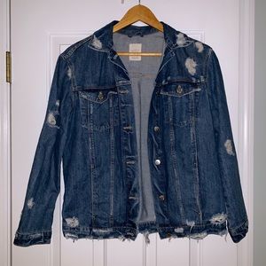 Zara distressed denim jacket